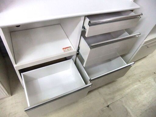 レンジボード 入江木工 食器棚 幅117×奥48×高196 ホワイト キッチン