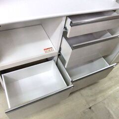 レンジボード 入江木工 食器棚 幅117×奥48×高196 ホワイト キッチン収納 白 大型 札幌市厚別区 厚別店の画像