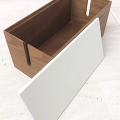 【中古品】収納ボックス コード類 収納家具 木製 インテリア雑貨の画像
