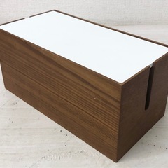 【中古品】収納ボックス コード類 収納家具 木製 インテリア雑貨の画像