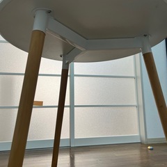 【10/15処分予定】カフェテーブル　80×73 ダイニングテーブル　ホワイト　作業台　食事　在宅勤務　　の画像