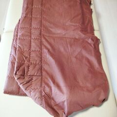 整体ベッドカバー　有孔　ブラウン　綿入りキルティング　ロング丈の画像