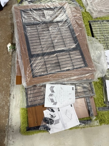 新品 Lサイズ　ブラウン　　Alebert 犬 ケージ ペットケージ 木製 ペットサークル 大中型犬用 サークル