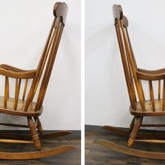 ≪ZR1052ジ≫ 飛騨家具 KASHIWA/柏木工? ロッキングチェア/揺り椅子 木製 アンティーク/ヴィンテージ 椅子/イス/いす 家具/インテリア 現状品の画像