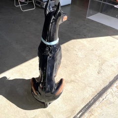 Demain/ドマン 高さ91 イタリア製 大型 ドーベルマン 陶器 犬 置物 オブジェ インテリア 店舗飾りの画像