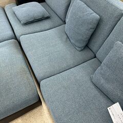 ★リユースのサカイ高崎店★TJ12991  3人掛けソファー 青黒 H63×D85×W198 クリーニング済みの画像
