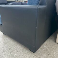 ★リユースのサカイ高崎店★TJ12991  3人掛けソファー 青黒 H63×D85×W198 クリーニング済みの画像