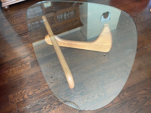 【お値下げ】ガラス天板19㎜コーヒーテーブル:イサムノグチ リプロダクト品