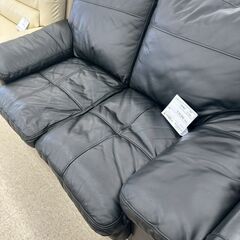★リユースのサカイ高崎店★TJ12993  2人掛けソファー 黒 H87×D89×W162 クリーニング済みの画像