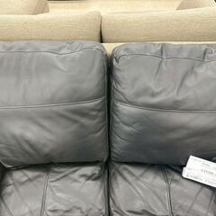 ★リユースのサカイ高崎店★TJ12993  2人掛けソファー 黒 H87×D89×W162 クリーニング済みの画像