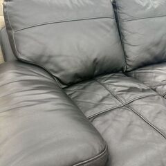★リユースのサカイ高崎店★TJ12993  2人掛けソファー 黒 H87×D89×W162 クリーニング済みの画像