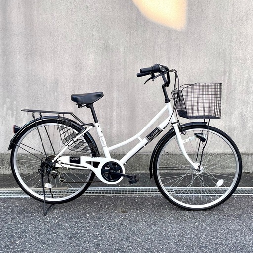 【お譲り先決定】26インチ6段変速オートLEDライト ホワイトの自転車