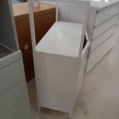 リユースのサカイ栃木店★ジモティ割あり★  レンジ台 ホワイト W70×D35×H110.5 クリーニング済み TC10971の画像