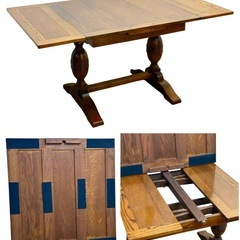 ◯Lloyd's Antiques ロイズアンティーク ドローリーフテーブル 伸長式 ダイニング バルボスレッグ 英国 イギリス オーク材 ジモティ姫路の画像