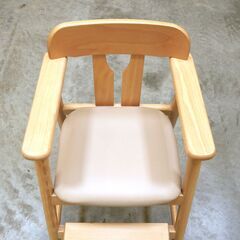 ≪zyt2484ジ≫ 美品 演漆 業務用ハイチェア キッズチェア 座面ベージュ レストラン/カフェ/ダイニング/おしゃれ/かわいい/中古家具/宮城県仙台市 71003-10の画像