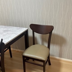 ダイニング5点
セット　カーキ×黒の画像
