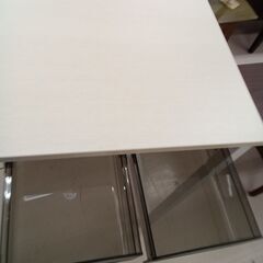 リユースのサカイ栃木店★ジモティ割あり★  机 ホワイト×ホワイトベージュ W95×D48×H73 クリーニング済み TC10972の画像