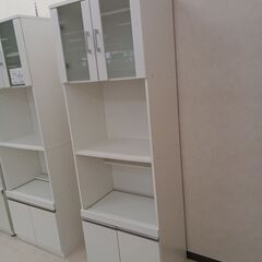 リユースのサカイ栃木店★ジモティ割あり★  食器棚 ホワイト W59.7×D39.3×H178 クリーニング済み TC10976の画像