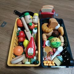 森のアイランドキッチン　木製　野菜などセット　エドインターの画像