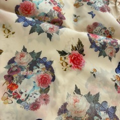【新品】 猫　花柄　巾着の画像