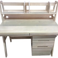 NO.2587【美品】ニトリ ロータイプデスク ティムス WW 学習机 ワゴンセット 家具 中古の画像