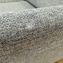 【ドリーム川西店御来店限定】☆ジモティー見たよ♪割引☆3Pソファ　グレー　シミ多数　現状品／クリーニング済み【2125690000000156】の画像