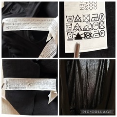 ZARA ワンピース  M 黒 長袖 ストレッチ 肩パッド入り パーティードレスの画像