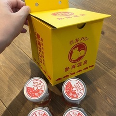 空瓶×4　空箱　熱海温泉　熱海プリン　の画像