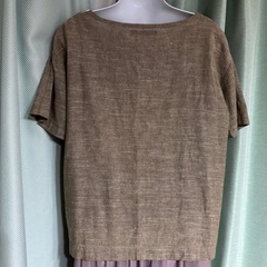 Ciaopanic 綿と麻製Mサイズ 半袖シャツ カーキ系⭐︎の画像
