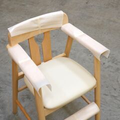 ≪zyt2487ジ≫ 未使用保管品 業務用ハイチェア キッズチェア 座面アイボリー ③ レストラン/カフェ/ダイニング/おしゃれ/かわいい/中古家具/宮城県仙台市 71003-13の画像