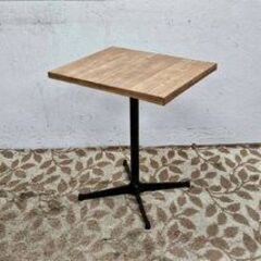 D1738 業務用 店舗用 カフェテーブル センターテーブル ブラック スチール脚 角型 ブラウン 幅600×奥行500×高さ700mmの画像