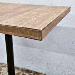 D1738 業務用 店舗用 カフェテーブル センターテーブル ブラック スチール脚 角型 ブラウン 幅600×奥行500×高さ700mmの画像