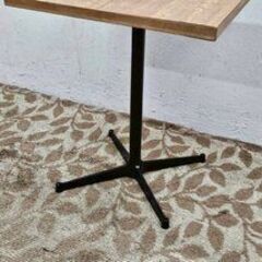 D1738 業務用 店舗用 カフェテーブル センターテーブル ブラック スチール脚 角型 ブラウン 幅600×奥行500×高さ700mmの画像