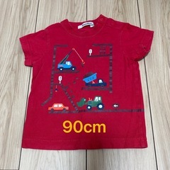 familiar × kid’skip　赤色 乗り物柄Tシャツ2枚セット（80cm・90cm）の画像