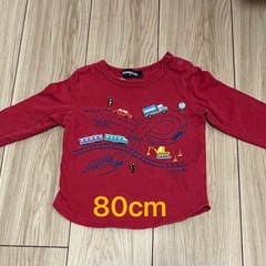 familiar × kid’skip　赤色 乗り物柄Tシャツ2枚セット（80cm・90cm）の画像
