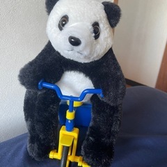 日本のワンちゃん　ころりんギミック　タイトー限定／チャリパンダギミックぬいぐるみ　自転車の画像