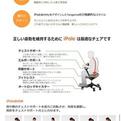 集中力の向上、疲労軽減、姿勢矯正、脊髄の健康 　iPole5 ウリドルチェア メッシュファブリック　グレー　 の画像