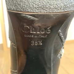 Chloeブラックレザーロングブーツの画像