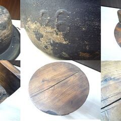 古民具 レトロ 羽釜 はがま アンティーク 置き物 オブジェ 中古 開口部分直径 約26cm 苫小牧西店の画像