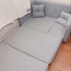 3way ソファベッド グレー 2人がけ
  の画像