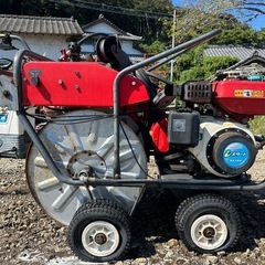 ヤンマー　自走式　動力噴霧機 セット動噴　動噴　給水ホース　排水ホース付き  自動巻取　散布　除草　潅水　防除 AEPG30 4馬力　宮崎　簡易始動動画ありの画像