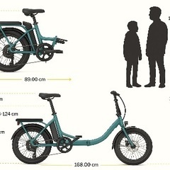 ✨新品✨折りたたみ電動アシスト自転車 子供サドル付きの画像