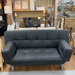 ジモティー限定価格！S287 ⭐ NITORI ニトリ ソファベッド(Nシールド マークスAM BK) 幅183cm USEDの画像