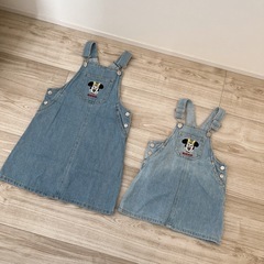 プティマイン 姉妹お揃い ジャンパースカート SとLの画像