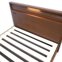 新札幌 フランスベッド ポースUC ミドルブラウン セミダブルベッドフレーム W124×D196×H26cm / No.3625の画像