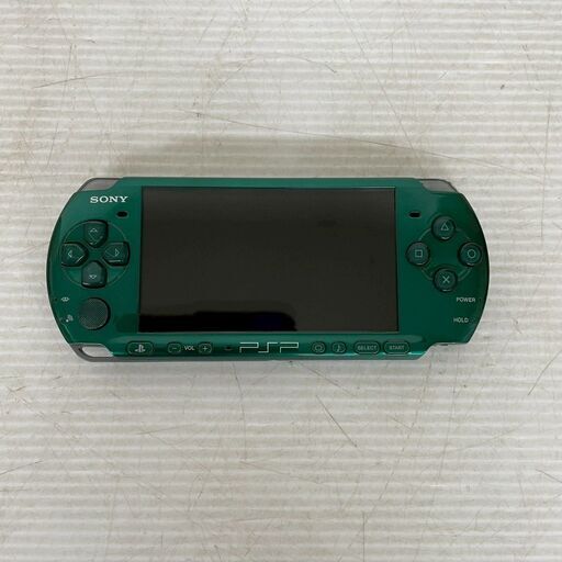 SONY PSP 本体 PSP-3000 ACアダプタ付き グリーン 起動OK ジャンク