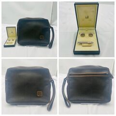 【❗️✨紳士の装いに✨❗️】dunhill 🌟カフス＆タイピン＆バッグセット✨ 英国紳士アイテム❗️の画像