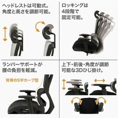OC707 エラストマー メッシュ BK オフィスチェアの画像