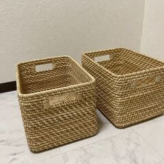 【美品】自然素材のカゴ　8個（バラも対応可！）の画像