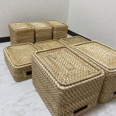 【美品】自然素材のカゴ　8個（バラも対応可！）の画像